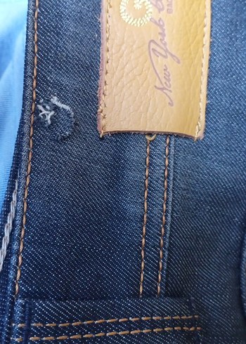 YENİ Düğmeli İşlemeli Koyu lacivert i Denim Mini Etek - Görsel 7