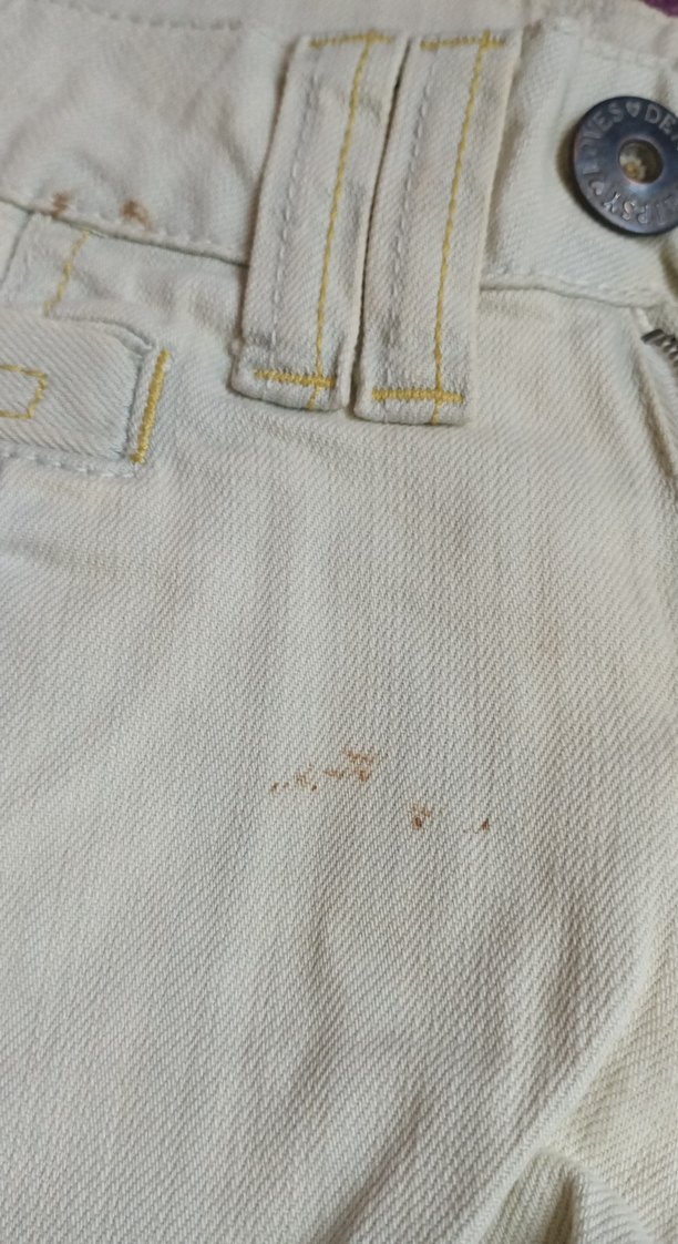 Düğmeli krem beyaz  Mini Denim Şort - Görsel 5