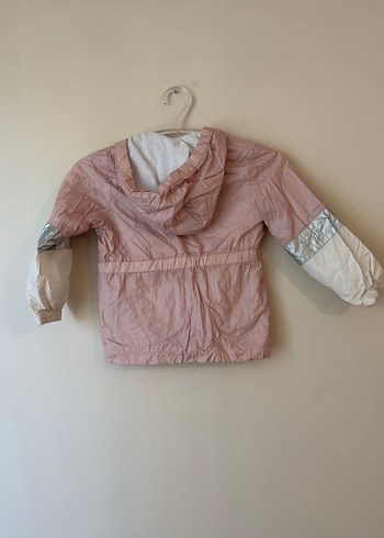 Kızlar için Kapüşonlu Pembe Yağmurluk - Görsel 2