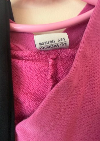 Kız Çocuk Kapüşonlu Pembe Sweatshirt ve tayt - Görsel 5