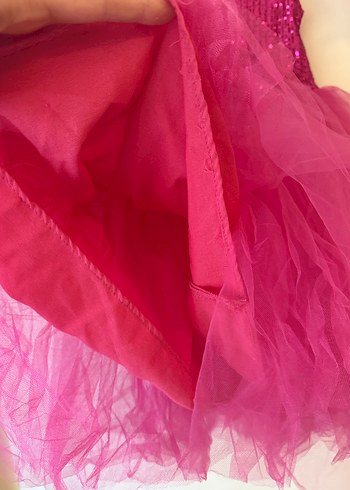 Pembe Fırfırlı Kız Çocuk Abiye Elbise - Görsel 4