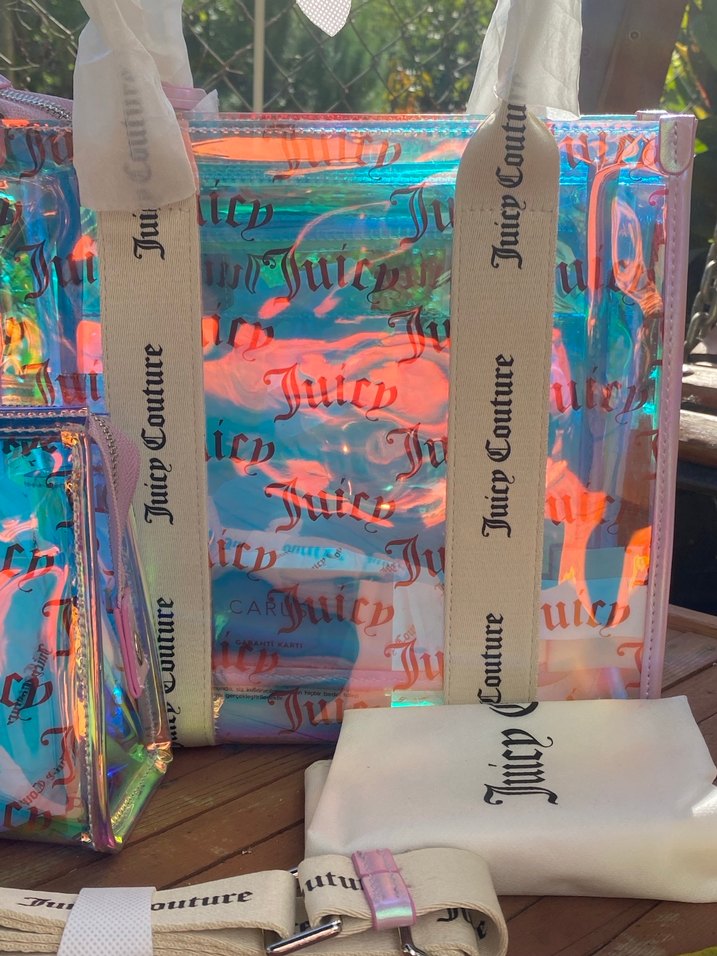 Juicy Couture Transparan Pastel Kadın Çanta - Görsel 5