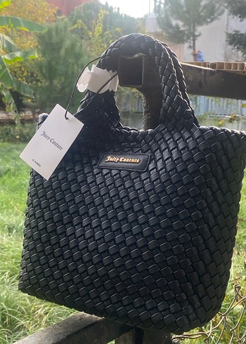 Siyah Örgü Desenli Kadın El Çantası - Görsel 2