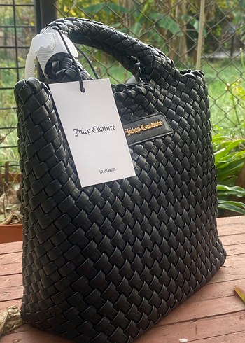 Siyah Örgü Desenli Kadın El Çantası - Görsel 4