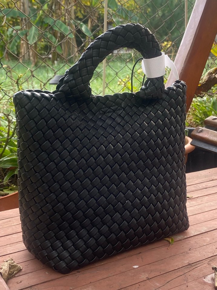 Siyah Örgü Desenli Kadın El Çantası - Görsel 5