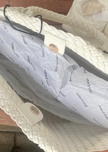 Beyaz Örgü Desenli Kadın Çanta - Görsel 5