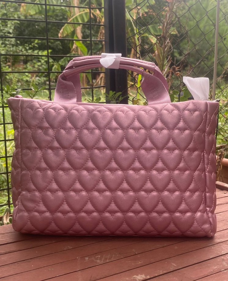 Pembe Kadın Quilted Çanta - Görsel 4