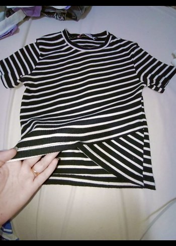 Kısa Kollu Çizgili tişört - Görsel 2