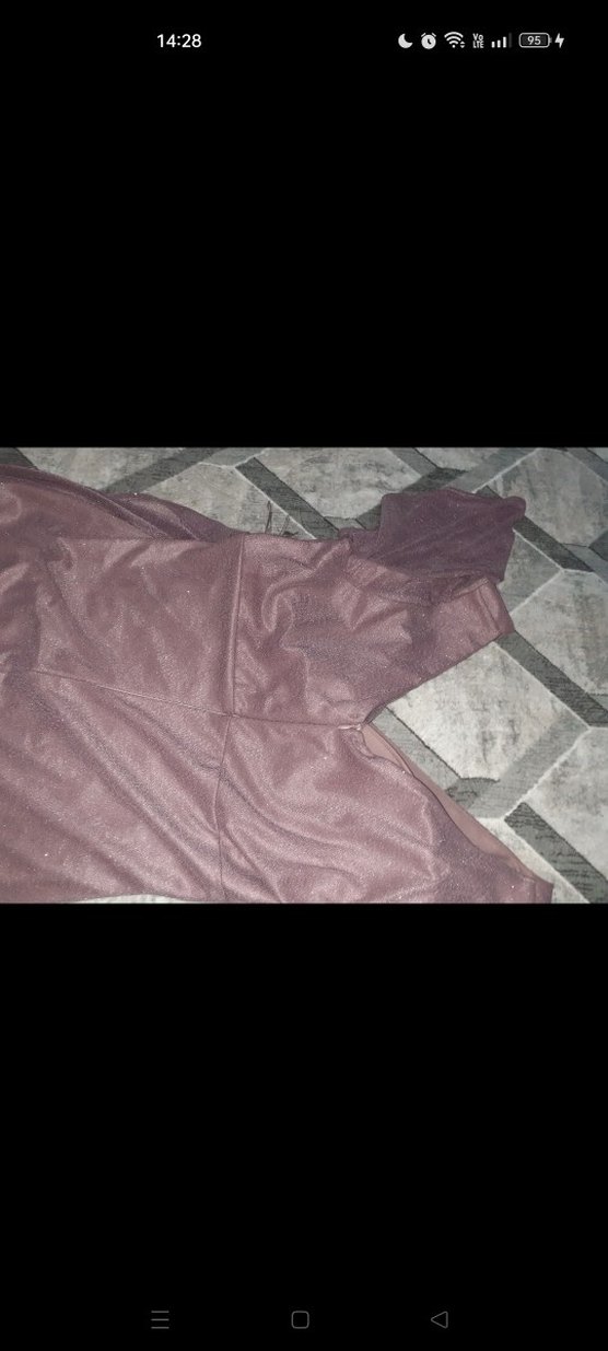 Mor Drapeli Uzun Kadın Elbisesi - Görsel 3