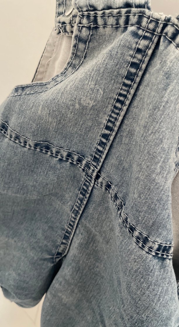 Unisex Çocuk Kot Askılı Tulum - Görsel 3