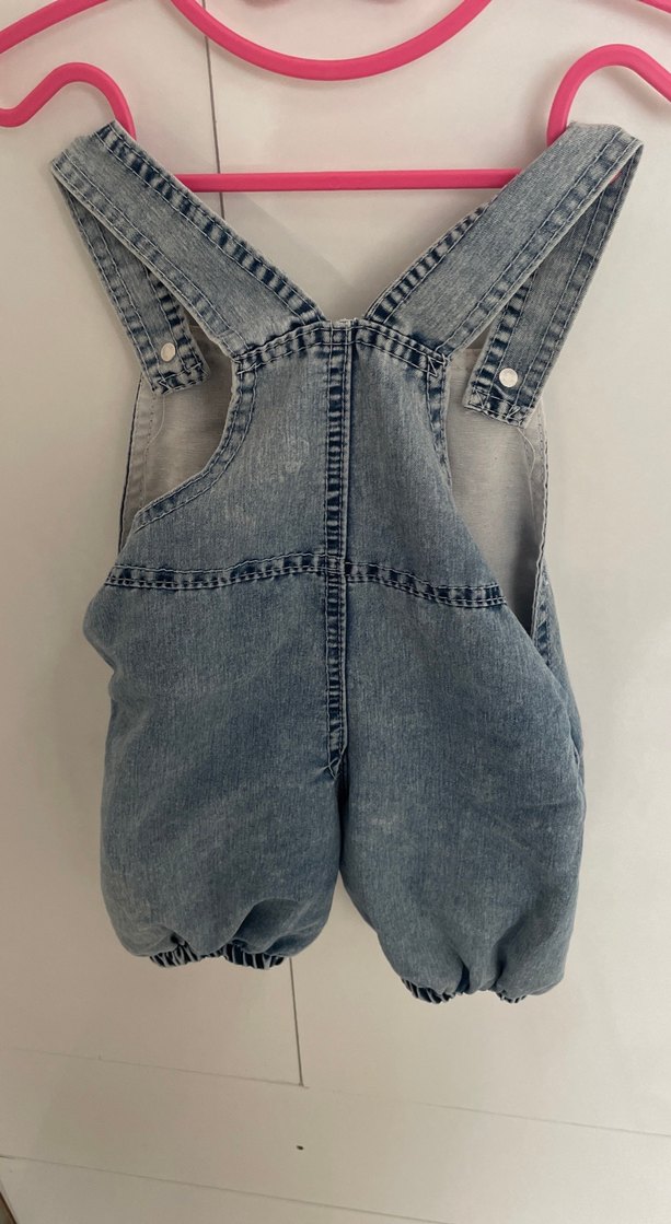 Unisex Çocuk Kot Askılı Tulum - Görsel 2