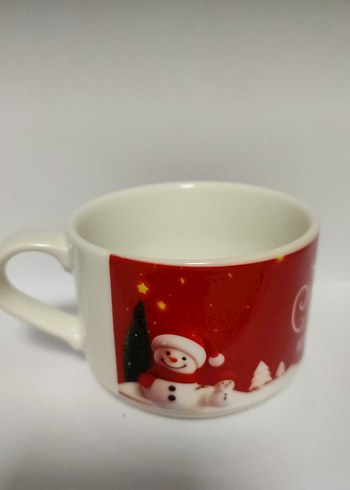 Noel Temalı Kırmızı Seramik Kupa - Görsel 2