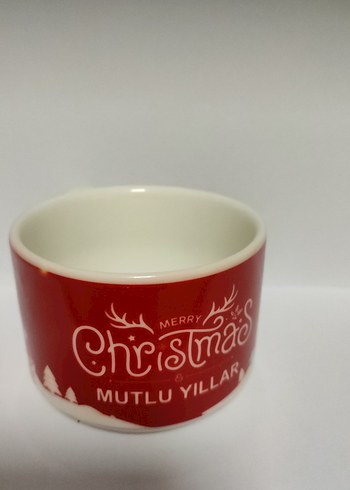 Noel Temalı Kırmızı Seramik Kupa - Görsel 3