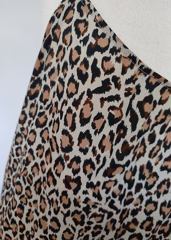 Mango mango Drapeli Leopar Desenli Askılı Elbise