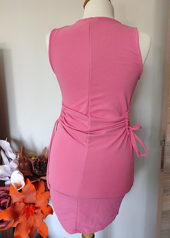 Pembe mini Elbise - Görsel 6