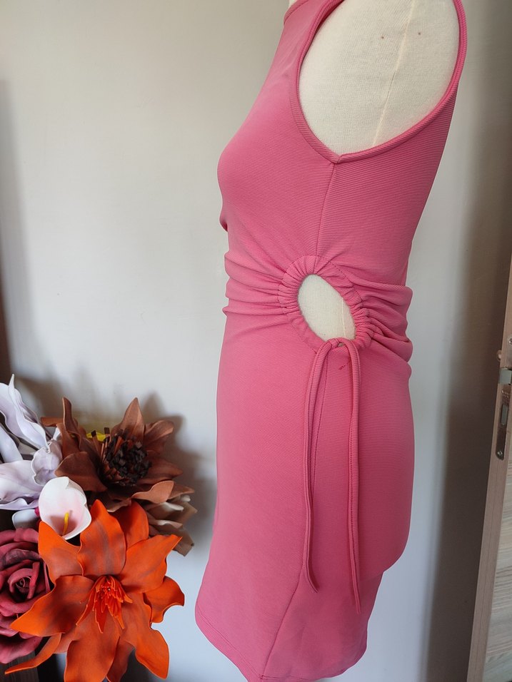 Pembe mini Elbise - Görsel 5