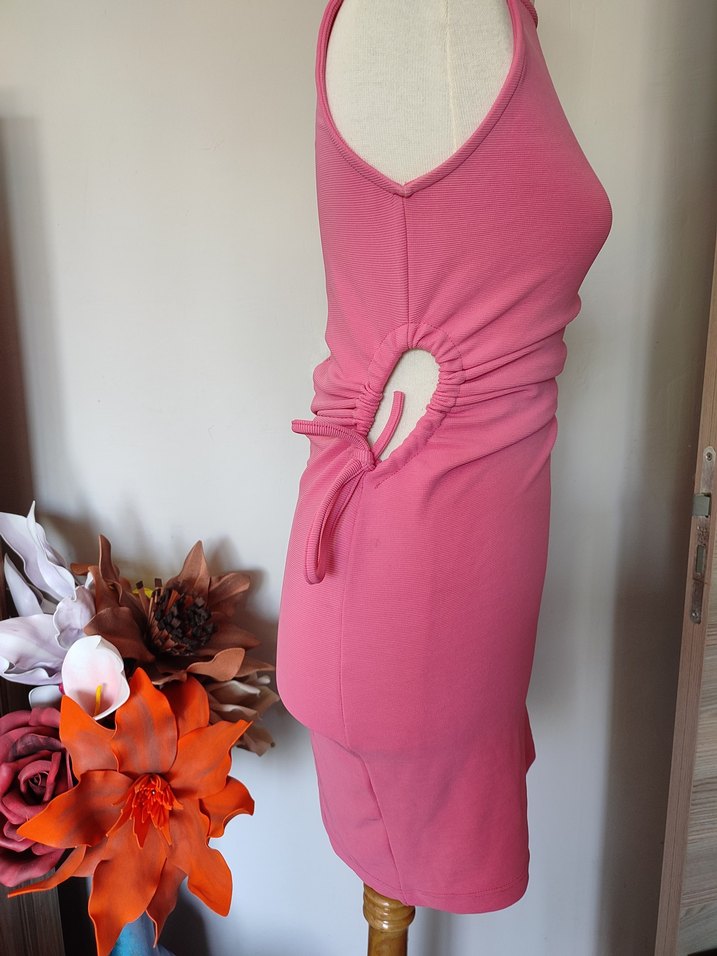 Pembe mini Elbise - Görsel 3