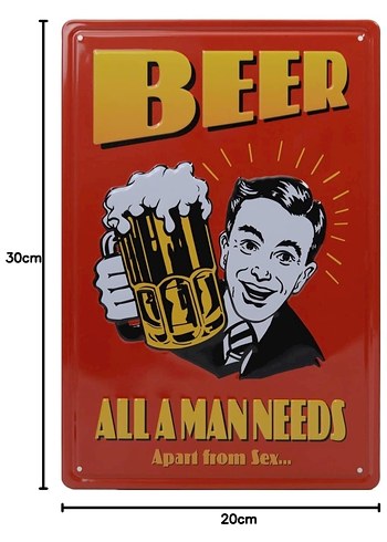 American Vintage Retro metal duvar dekorasyonu - Bira Temalı