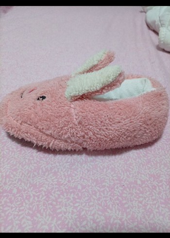 Kız Çocuk Pembe Peluş Tavşan Ev Terliği - Görsel 2