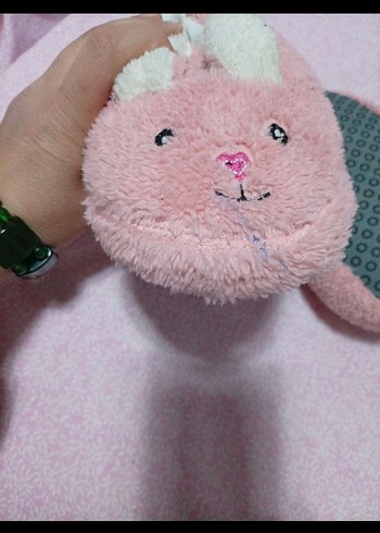 Kız Çocuk Pembe Peluş Tavşan Ev Terliği - Görsel 4