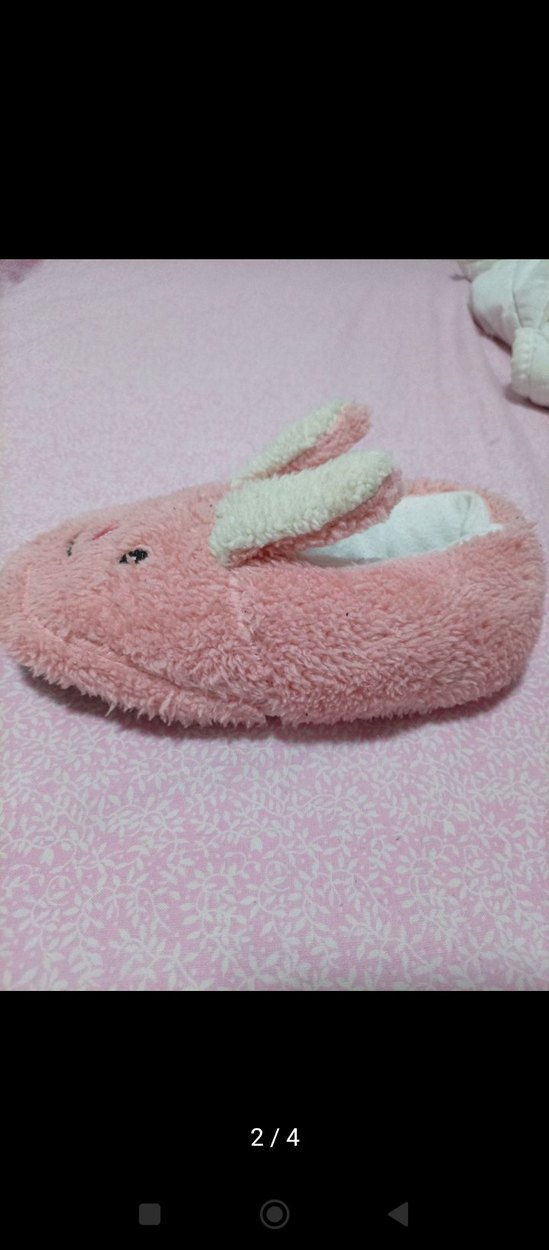 Kız Çocuk Pembe Peluş Tavşan Ev Terliği - Görsel 2