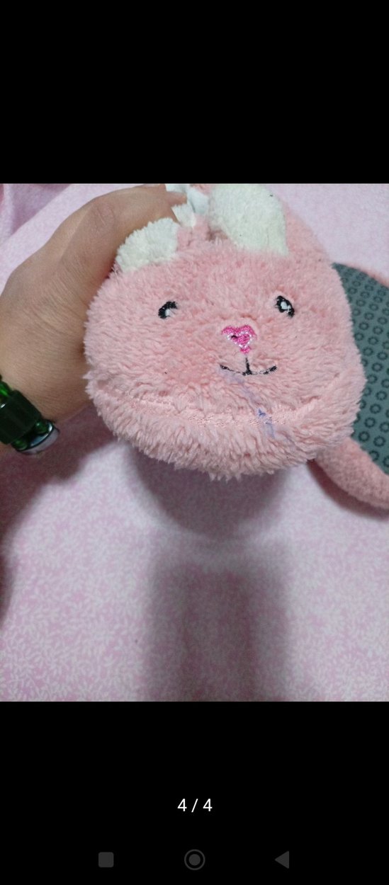 Kız Çocuk Pembe Peluş Tavşan Ev Terliği - Görsel 4