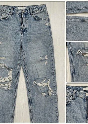 Koton Acik Mavi Yirtik Denim Jean