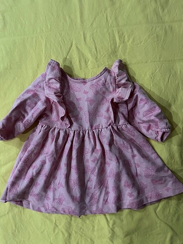 Kelebekli pembe elbise - 6 ay