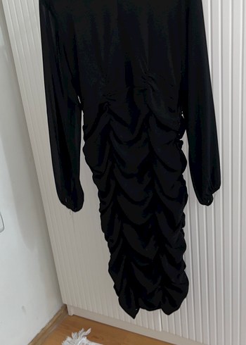 Uzun Kollu Siyah Drapeli Gotik Elbise Özel tasarım - Görsel 2