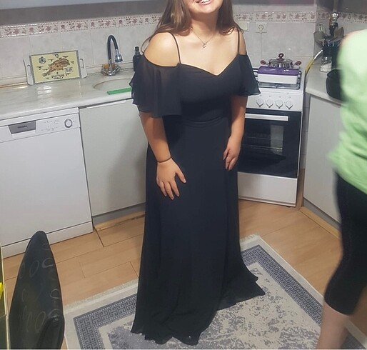 Siyah abiye elbise - Görsel 4