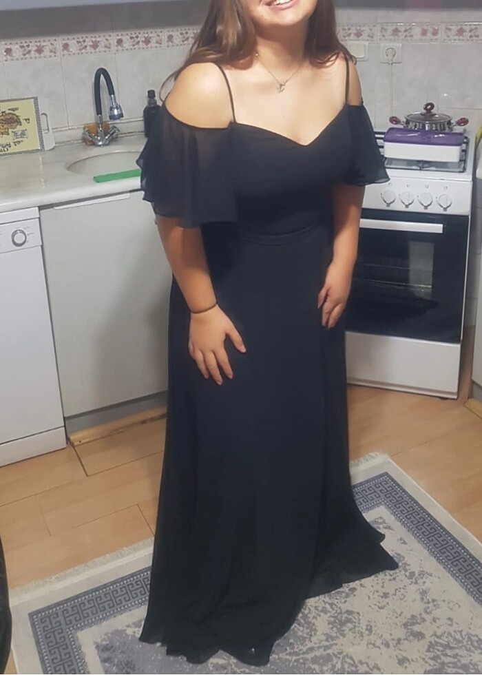 Siyah abiye elbise - Görsel 4