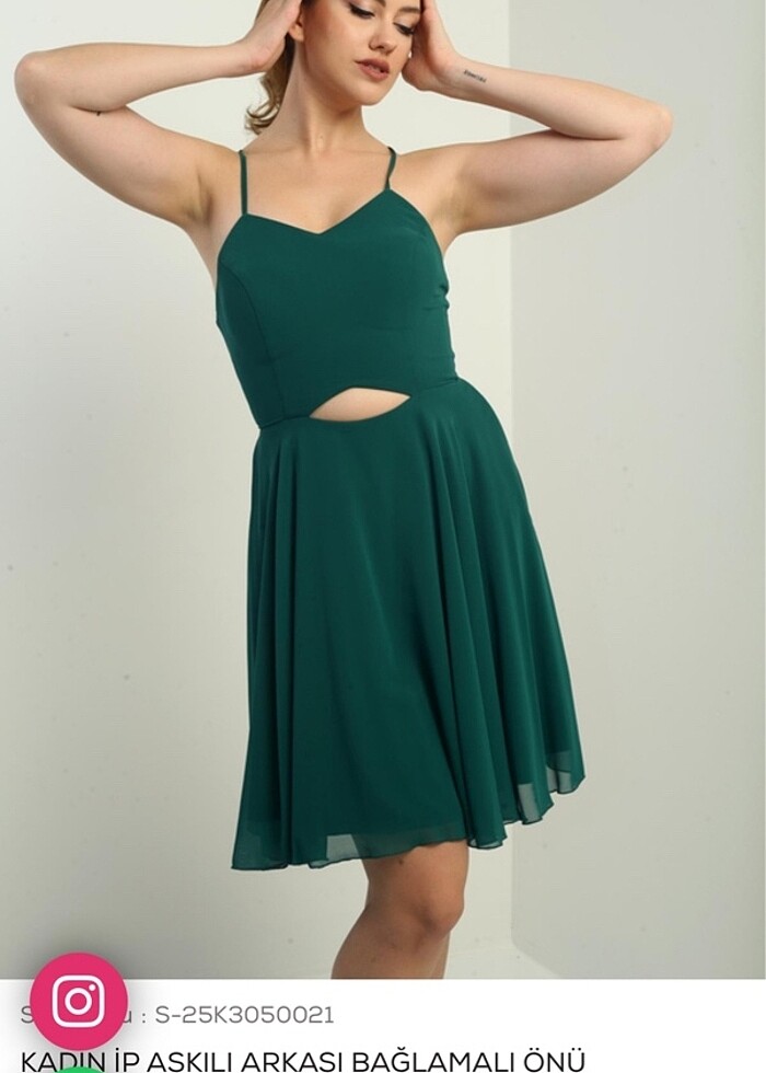 askılı mavi elbise - Görsel 5