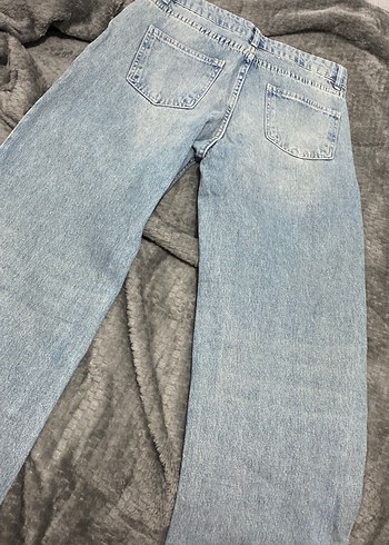 38 Beden mavi Renk Gri Loose Fit Midi Kadın Kot Pantolon