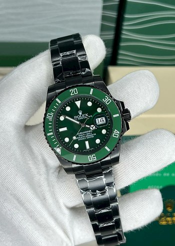 Rolex Klasik Erkek Saat Yeşil Siyah