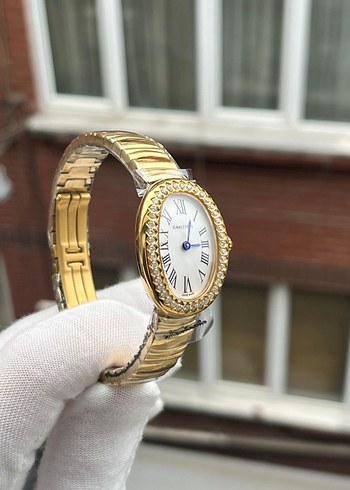 Altın Renkli Klasik Kadın Saat - Görsel 3