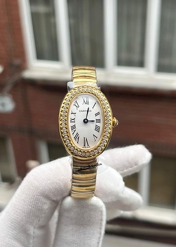 Altın Renkli Klasik Kadın Saat - Görsel 2