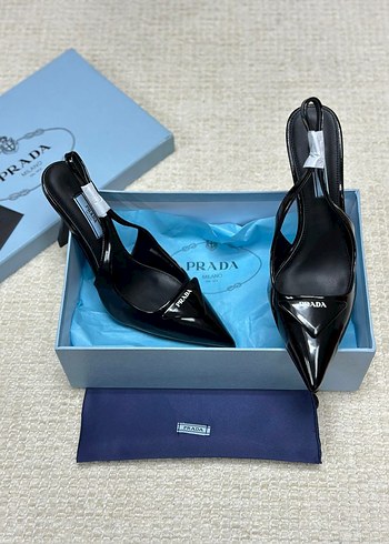 Prada Prada Siyah Rugan Stiletto Kadın Ayakkabı