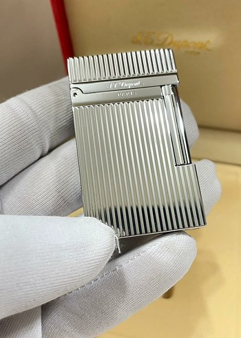 S.Dupont Gri Parlak Kareli Fermuarlı Kartlık - Görsel 3