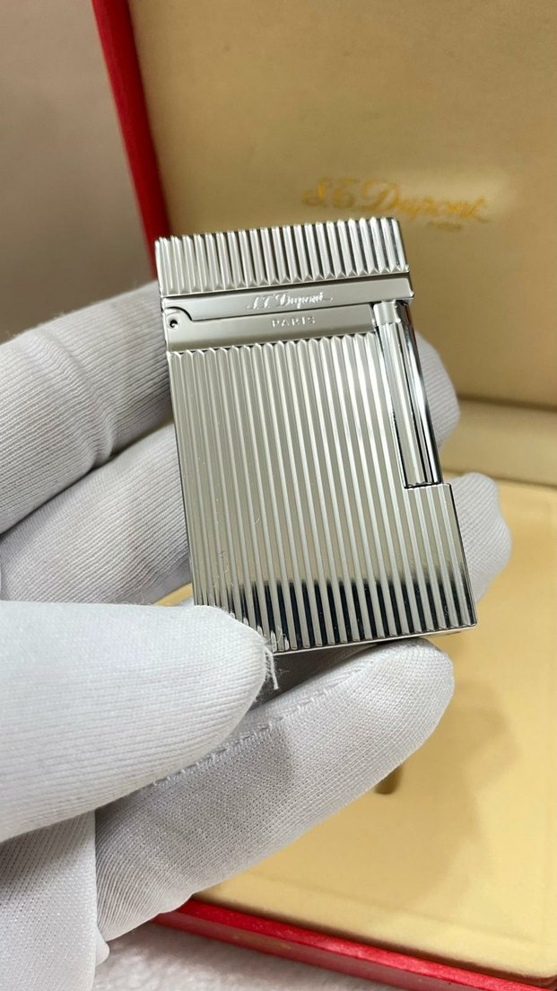 S.Dupont Gri Parlak Kareli Fermuarlı Kartlık - Görsel 3