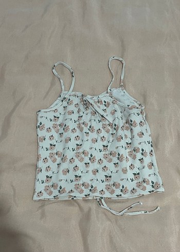 Çiçek Desenli İnce Askılı Kadın Bluz - Görsel 2