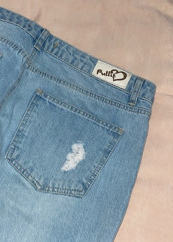 Mavi Yırtık Detaylı Loose Fit Kadın Kot Pantolon - Görsel 3