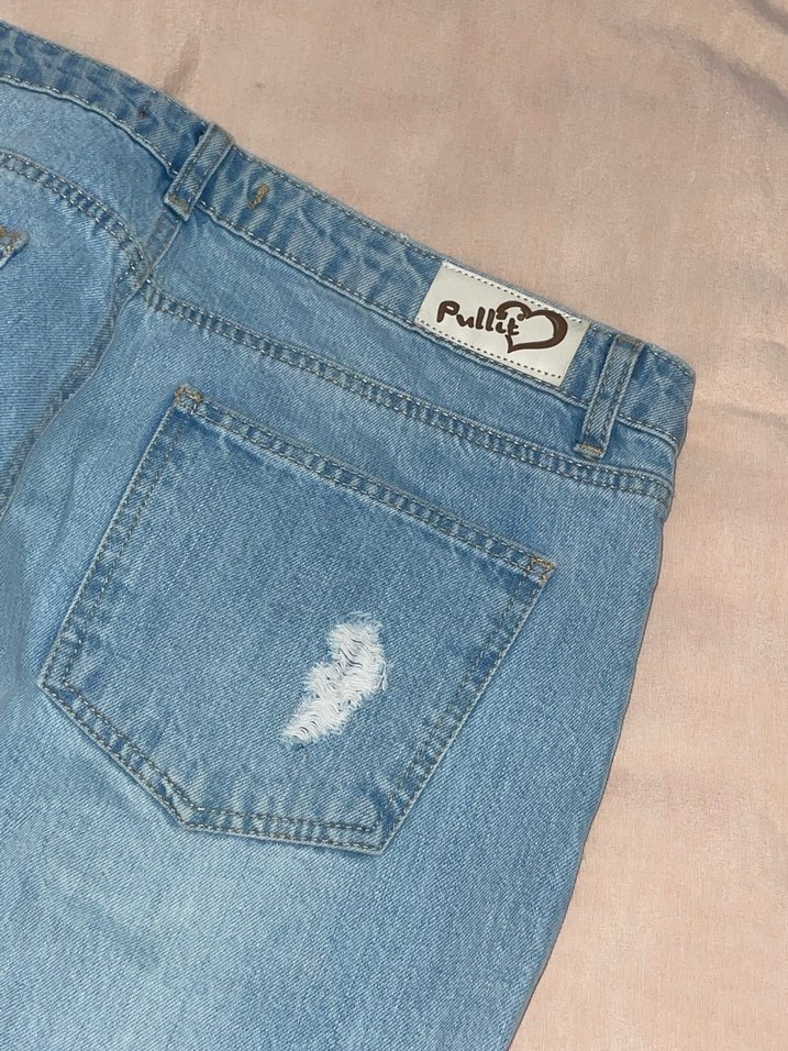 Mavi Yırtık Detaylı Loose Fit Kadın Kot Pantolon - Görsel 3