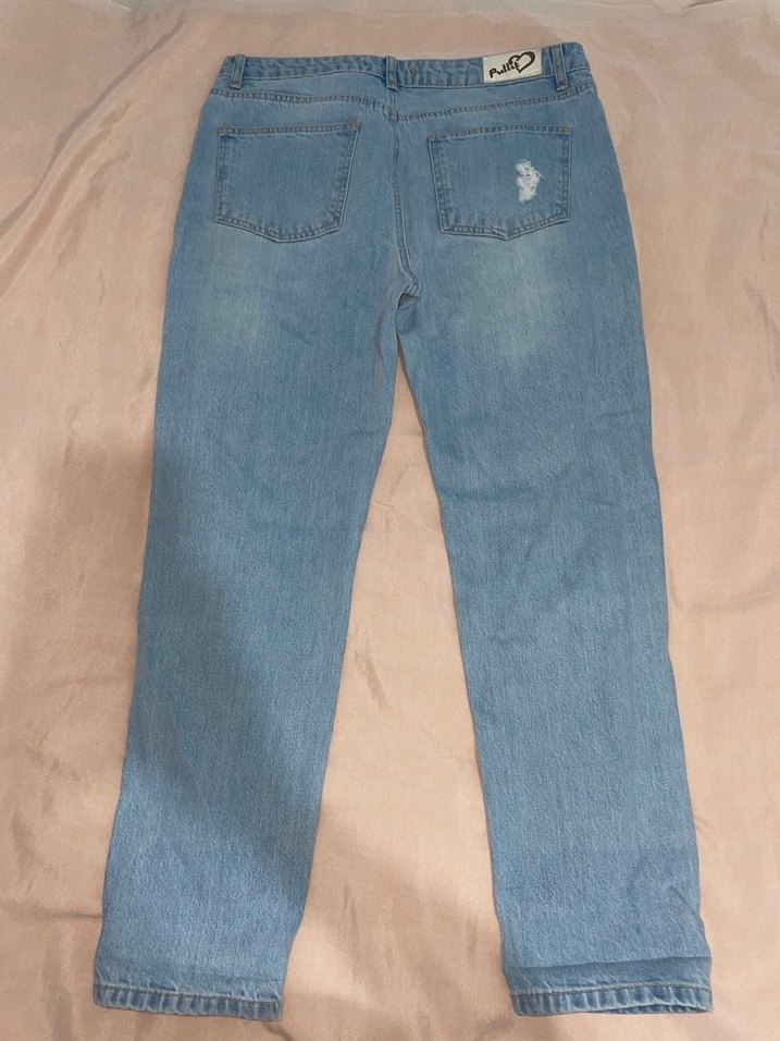 Mavi Yırtık Detaylı Loose Fit Kadın Kot Pantolon - Görsel 2