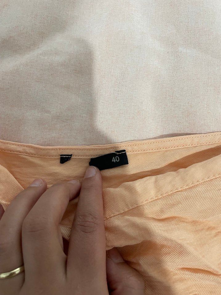 Bej Kısa Kollu Midi Keten Elbise - Görsel 3