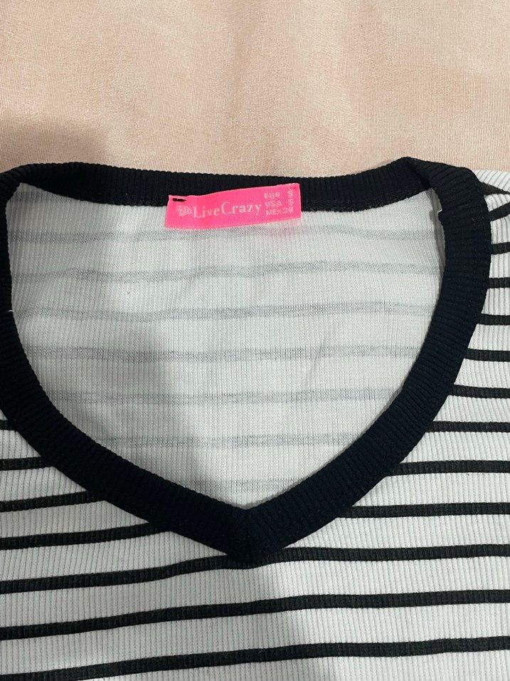 Çizgili Uzun Kollu Pamuklu Tişört - Görsel 2