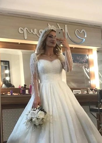 Taş işlemeli Prenses Gelinlik