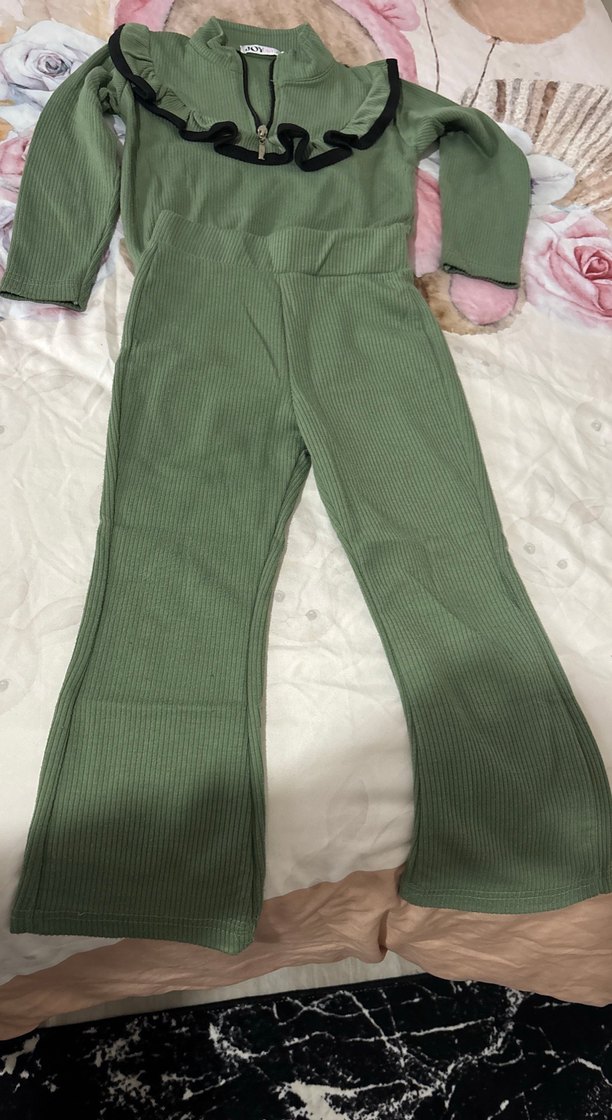 Yeşil Fırfırlı çocuk Kız Takım - Görsel 4