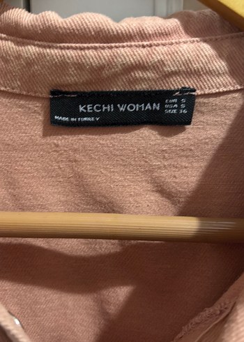 Düğmeli, Kot Uzun Kollu Salaş Kadın Gömlek - Görsel 3