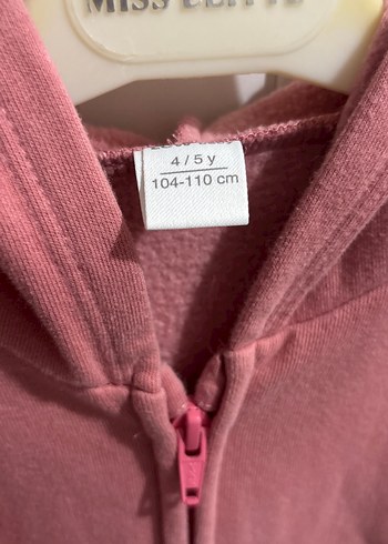 Kız Çocuk Kapüşonlu Fermuarlı Sweatshirt - Görsel 2