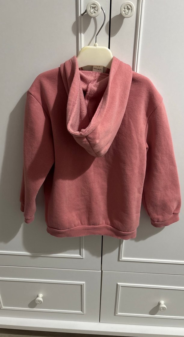 Kız Çocuk Kapüşonlu Fermuarlı Sweatshirt - Görsel 3